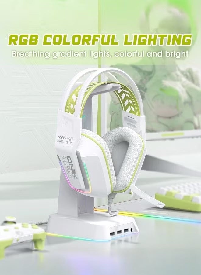 onikuma X13 RGB Stereo Sound Gaming Headset Stereo Sound Gaming Headset 120 degree swivel noise Reduction Mic, Cool RGB Light , 3.5mm + USB for Light 50mm Speaker Unit Premium Comfort 3D Ear Pads For Xbox, PS 4/5, Switch, Mobile, PC - Image 4
